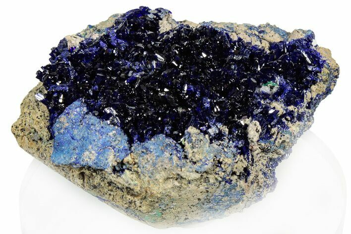 Sparkling Blue Azurite Crystal Cluster - Congo-Brazzaville #303855